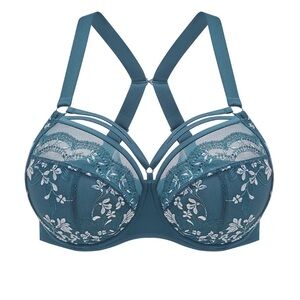 3/$20 Tasha FlexWire Plunge Bra 34I Aqua Blue